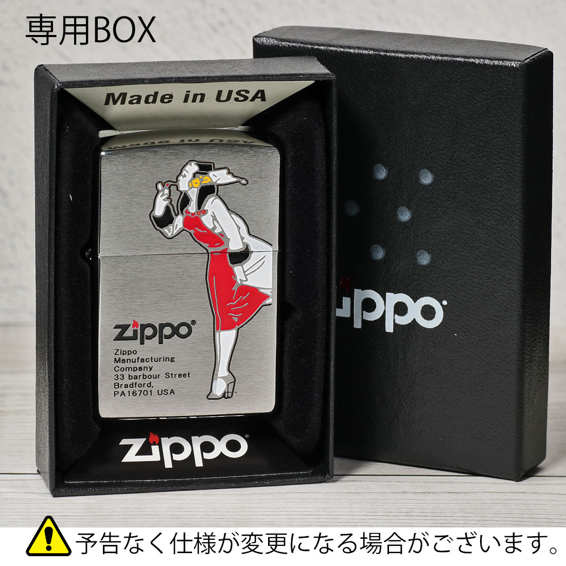 zippo(ジッポーライター)ZIPPOキャラクターの「WINDY」デザイン　#200ブラッシュクロ−ム　レッド かわいい　レトロモチーフ 送料無料  （ネコポス対応）