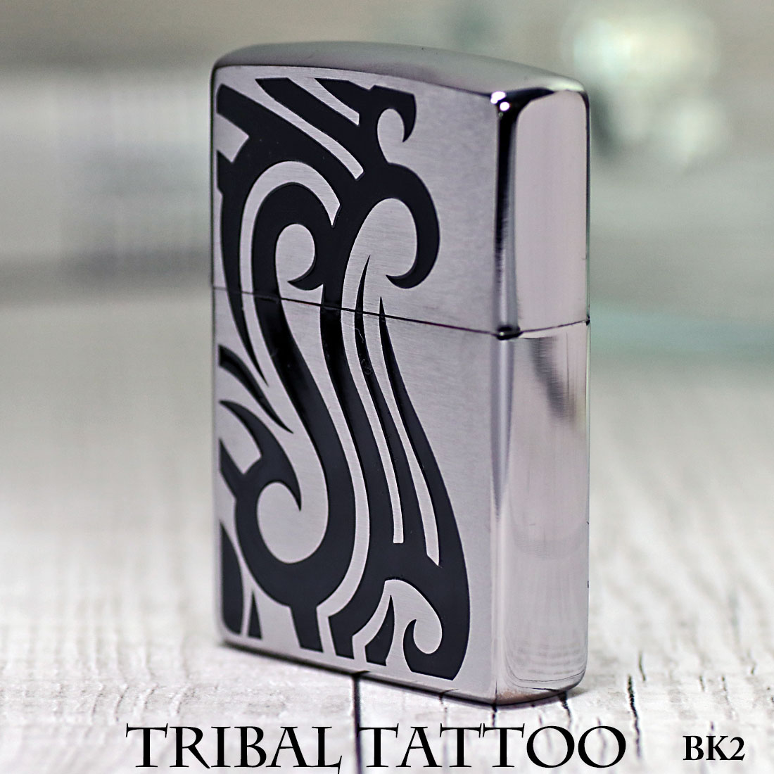 大特価！zippo ジッポーライタートライバル タトゥー TRIBAL TATTOO ブラッシュクローム 直下腐食 200TT-BK2 ギフト  送料無料 ネコポス可