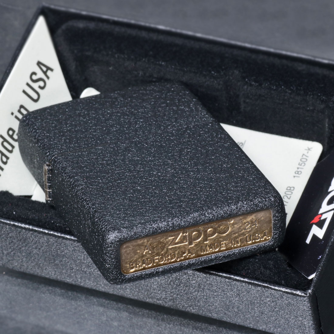 ZIPPO/ブラッククラックル 236 Black Crackle 黒 オイルライター　クラックル加工　＃236画像1
