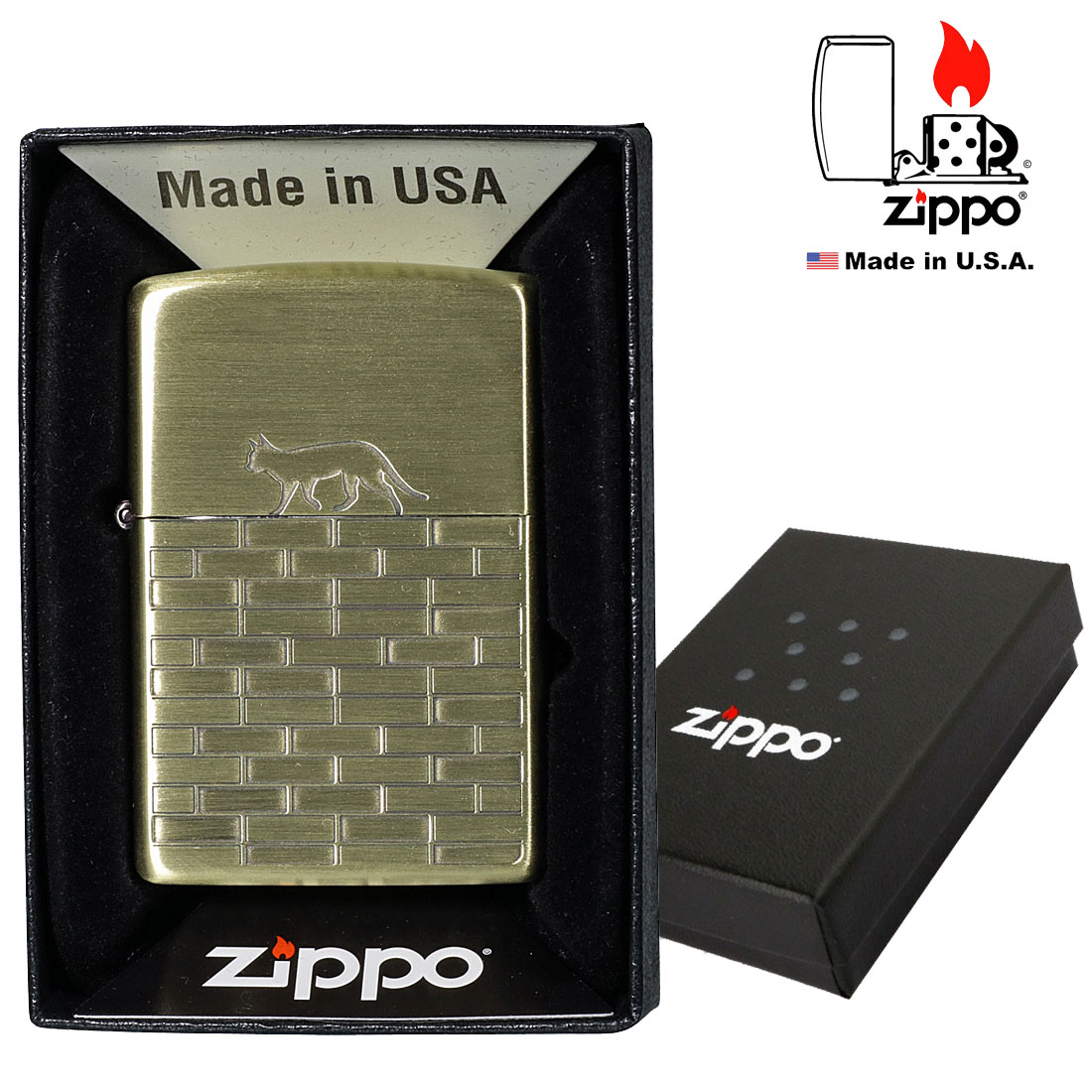 ZIPPO(ジッポーライター)CAT walk 真鍮古美　エッチング　両面加工　猫　ネコ  かわいい  ギフト プレゼント　送料無料（クロネコゆうパケット可）｜jackal｜04