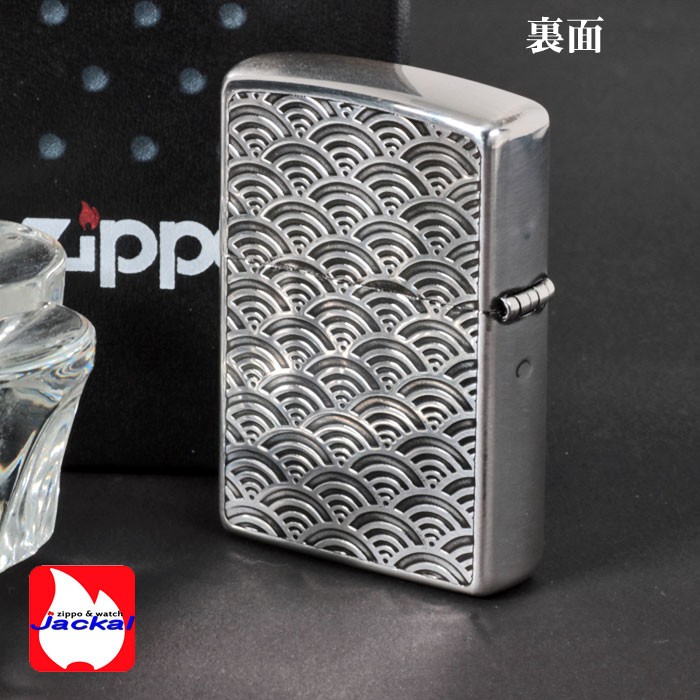 zippo(ジッポーライター)和柄 龍 銀イブシ ポリッシュ仕上げ タイプB