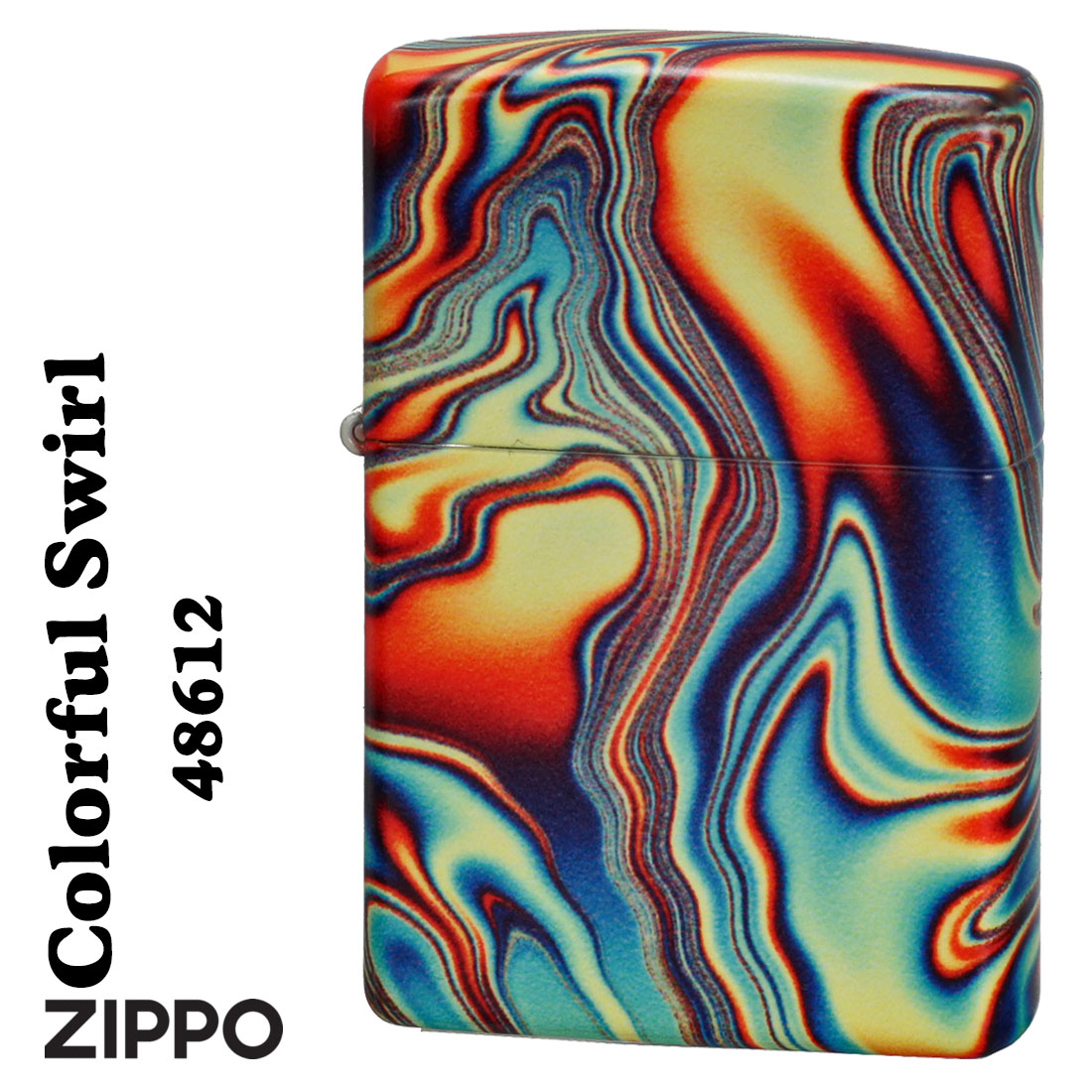 zippo(ジッポーライター)Coloful Swirl Pattem カラフルな渦巻 暗闇で光る GLOW IN THE DARK　2023モデル  #48612 オイルライター 送料無料 （ネコポス対応）