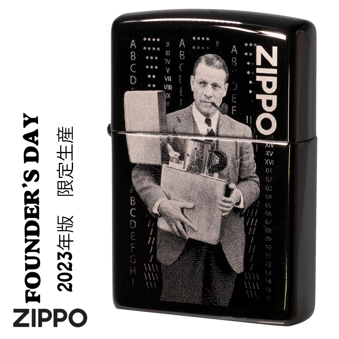 ZIPPO(ジッポー) ファウンダーズ・デイ　2023　FOUNDER'S DAY　限定生産モデル ハイポリッシュブラック　  ＃48702（ネコポス可）送料無料