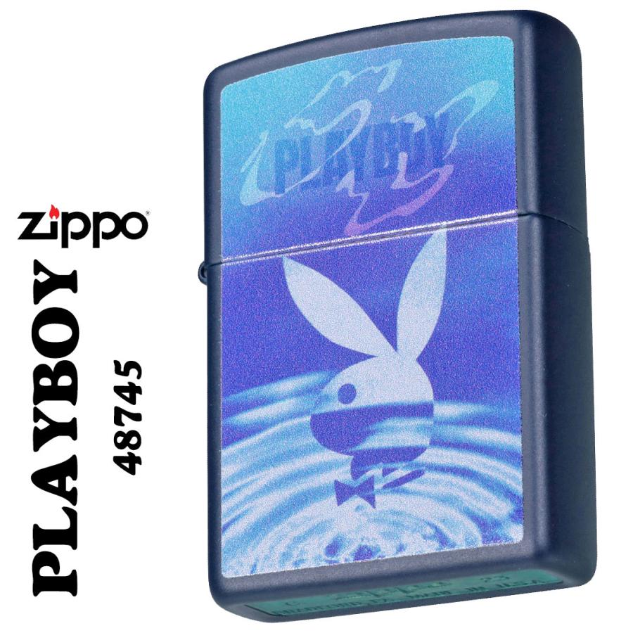 zippo(ジッポーライター)PLAYBOY プレイボーイ　ネイビーマット　2023秋冬モデル 48745 ラビットヘッド　ブルー　紺　うさぎ　ブランド（ネコポス対応）｜jackal