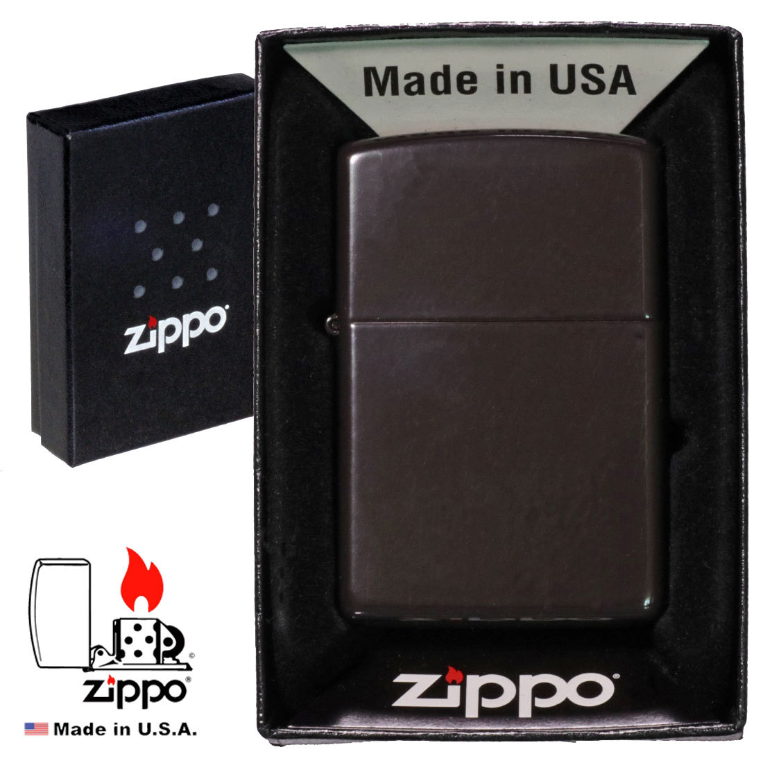 zippo(ジッポーライター)新ベーシック定番モデル Brown ＃49180 送料 