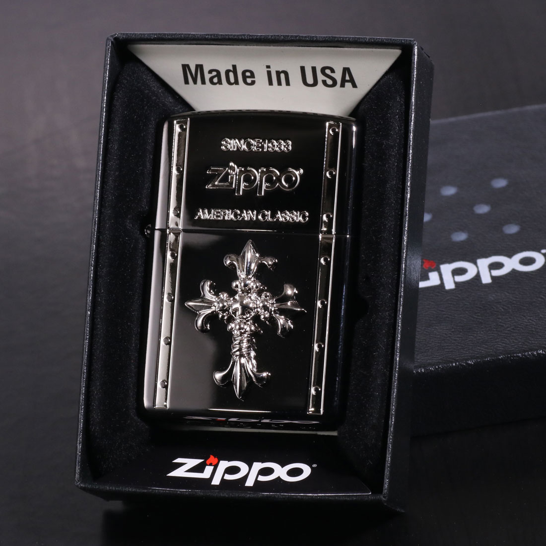 ZIPPO（ジッポー） ジッポーライター クロスメタル BLACK M ガンメタル 