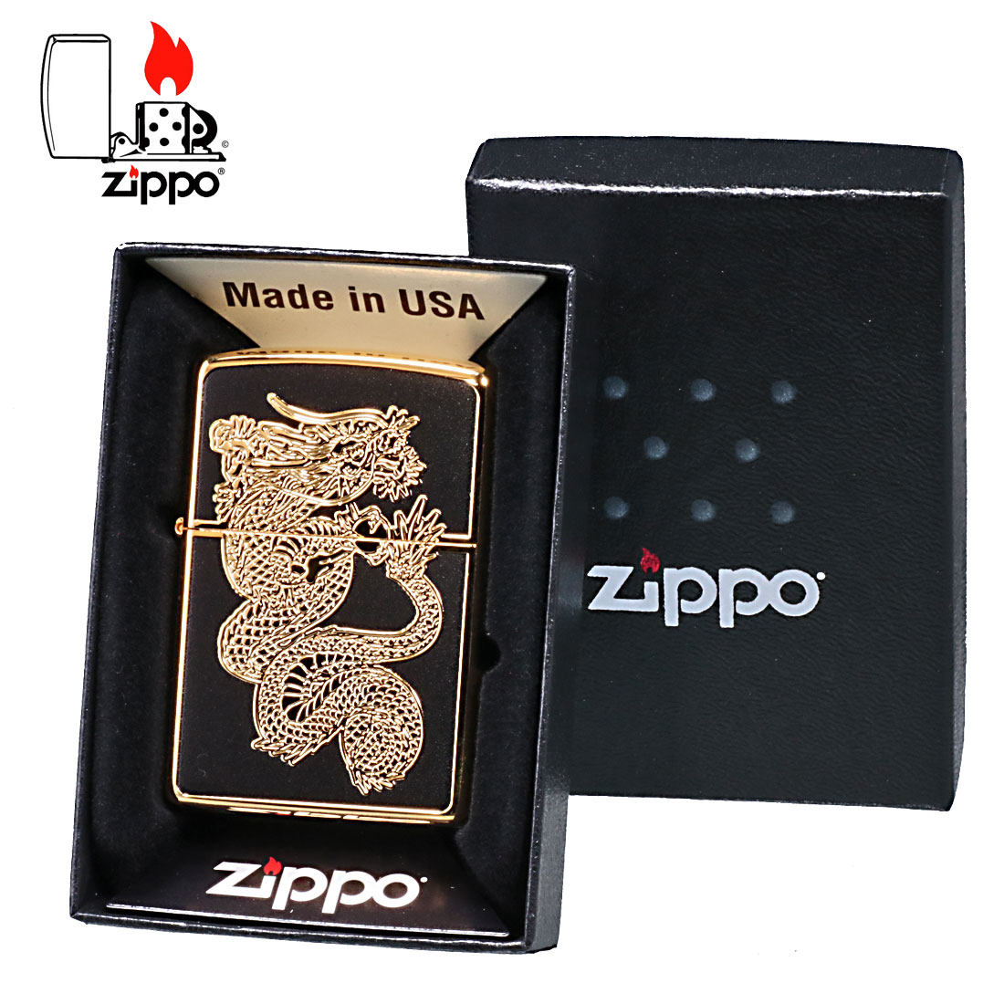 ZIPPO zippo(ライター)ドラゴンGシリーズ Dragon G 金メッキ BK
