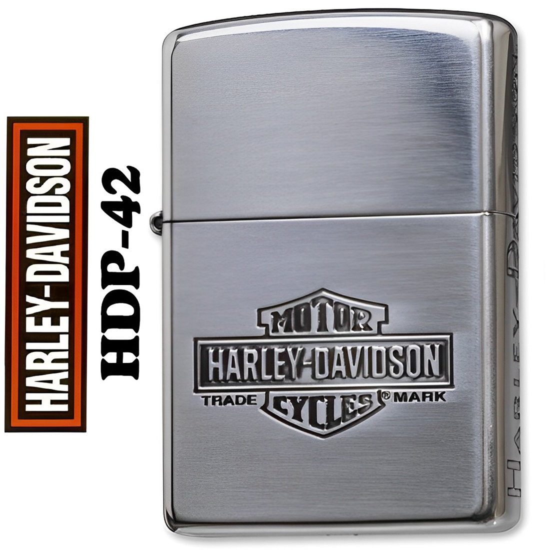 zippo(ジッポー)Harley-Davidson　ハーレーダビットソン　シルバーイブシ　HDP-42　人気モデルにつき再販開始！喫煙具 バイク  送料無料（ネコポス対応）｜jackal
