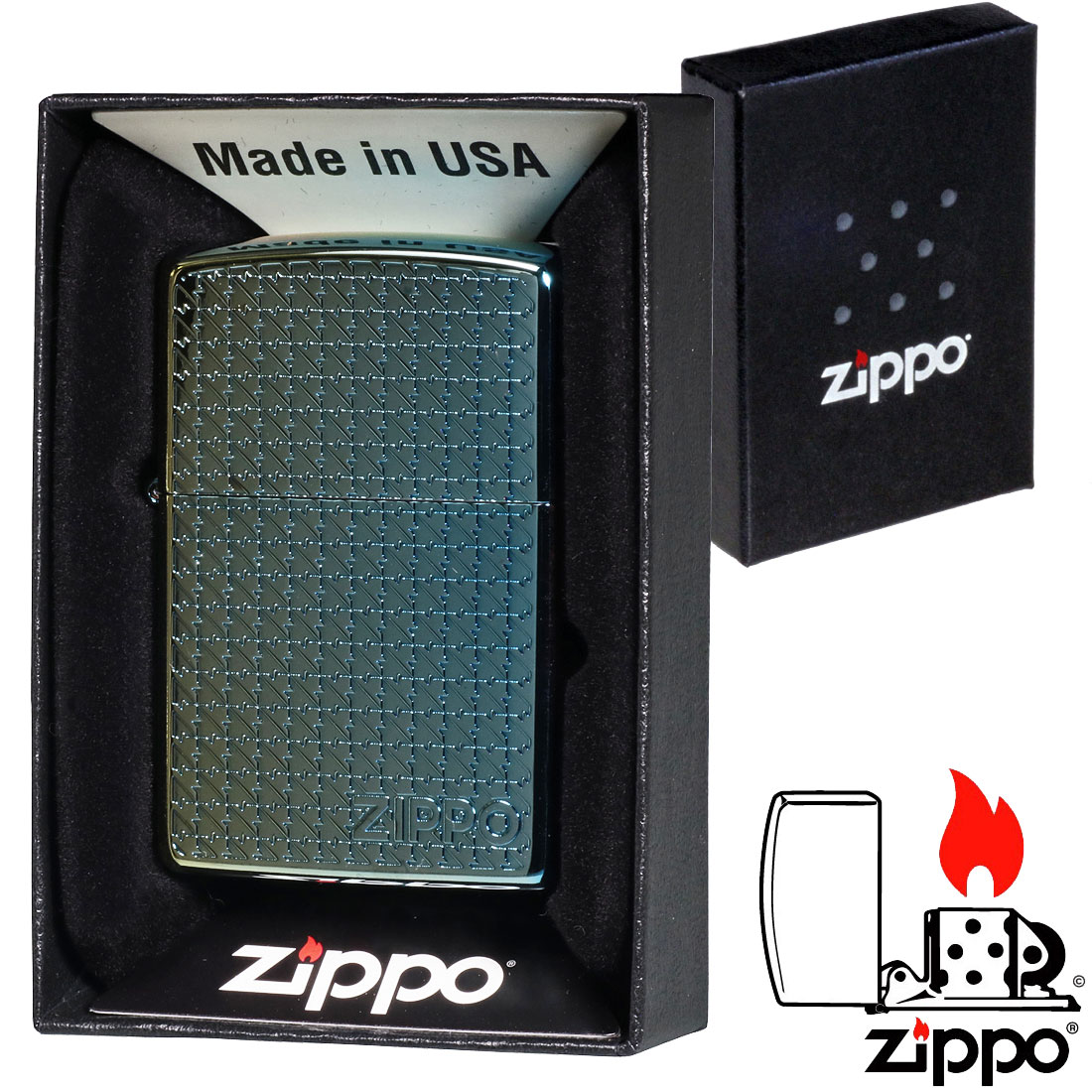 ZIPPO 父の日zippo(ライター)ハウンドトゥース(千鳥格子) 両面