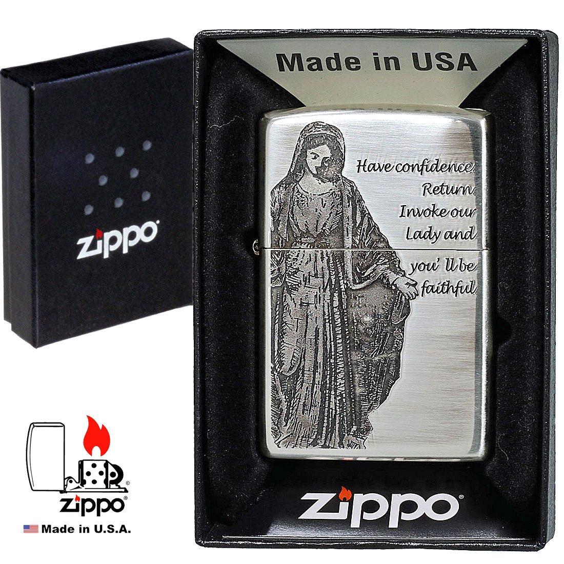 ZIPPO ジッポーライター キリスト エッチング シルバーいぶし JM