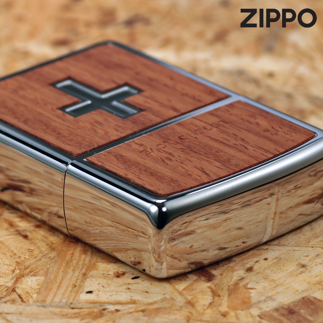 ZIPPO（ジッポー） ジッポーライター クロス 十字架 木貼り LEGEND