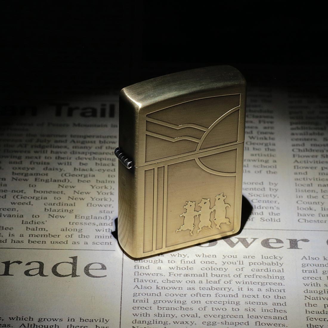 誠実】 ZIPPO(ジッポーライター) レトロモチーフ ガール BS 真鍮古美