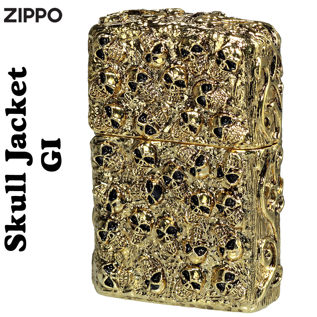 zippo(ジッポーライター) スカルジャケットGI 金イブシ　ゴールドユニット ドクロ おしゃれ　カッコイイ　高級感　メンズ　ギフト プレゼント　 送料無料