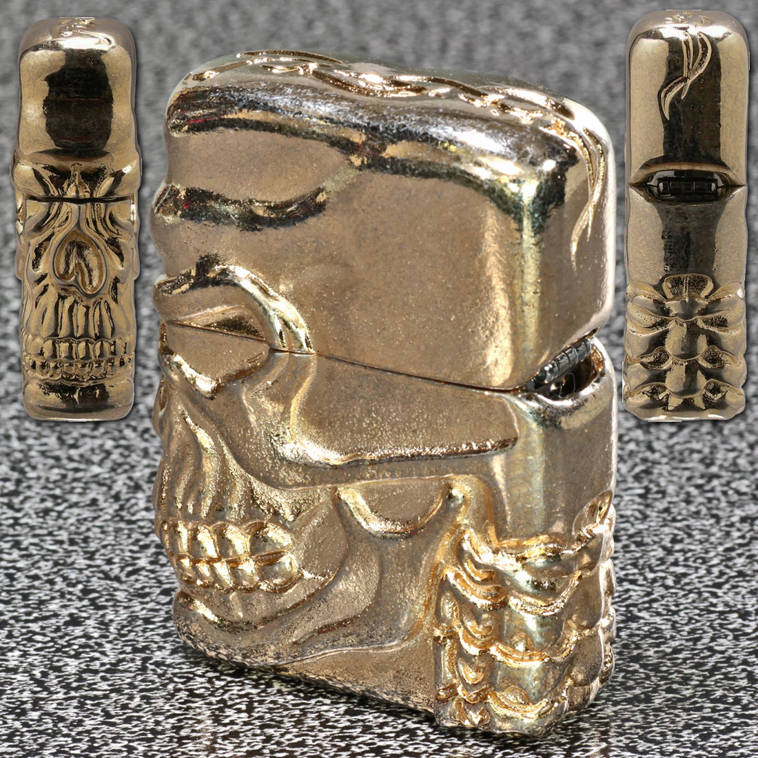 zippo(ジッポーライター) スカルジャケットNGB ニッケルゴールド バレル仕上げ ドクロ SPECIAL-SKULL-NGB 送料無料  （ネコポス可）