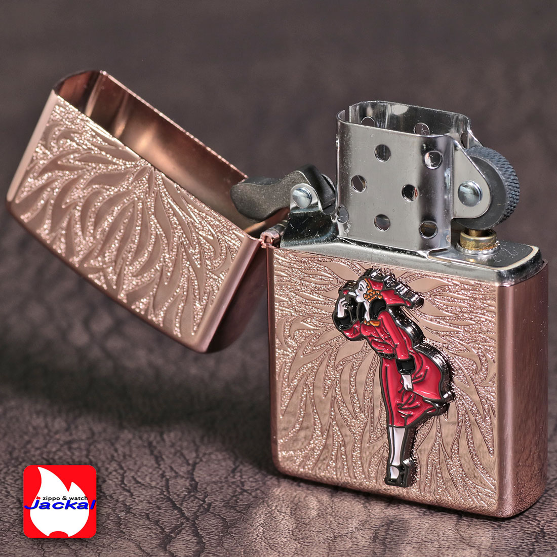 zippo(ジッポーライター)大人気「WINDY」メタル貼り　ローズピンク エッチング　WINDY-Metal-RP キュート レトロ ギフト　 送料無料 （ネコポス可）