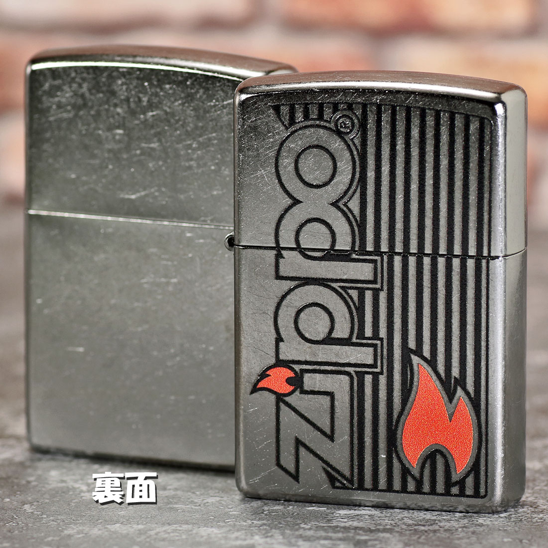 zippo(ジッポーライター) Logo and Flame ロゴ フレーム 2023モデル