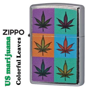 zippo(ジッポーライター) マリファナ　Colorful Leaves カラフルリ-ブス　2024年　USモデル ストリートクローム Z207-112483  おしゃれ  ギフト（ネコポス対応）