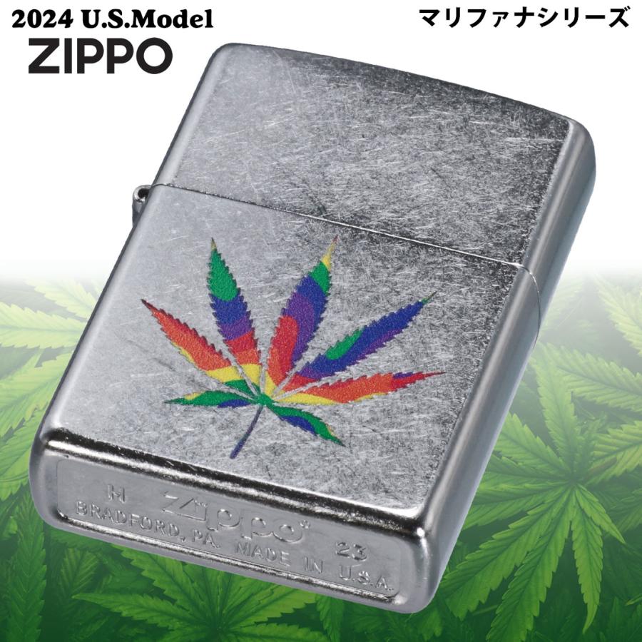 zippo(ジッポーライター) マリファナ　Rainbow Leaf レインボーリーフ  2024年　USモデル ストリートクローム Z207-112500 おしゃれ  ギフト（ネコポス対応）｜jackal｜02