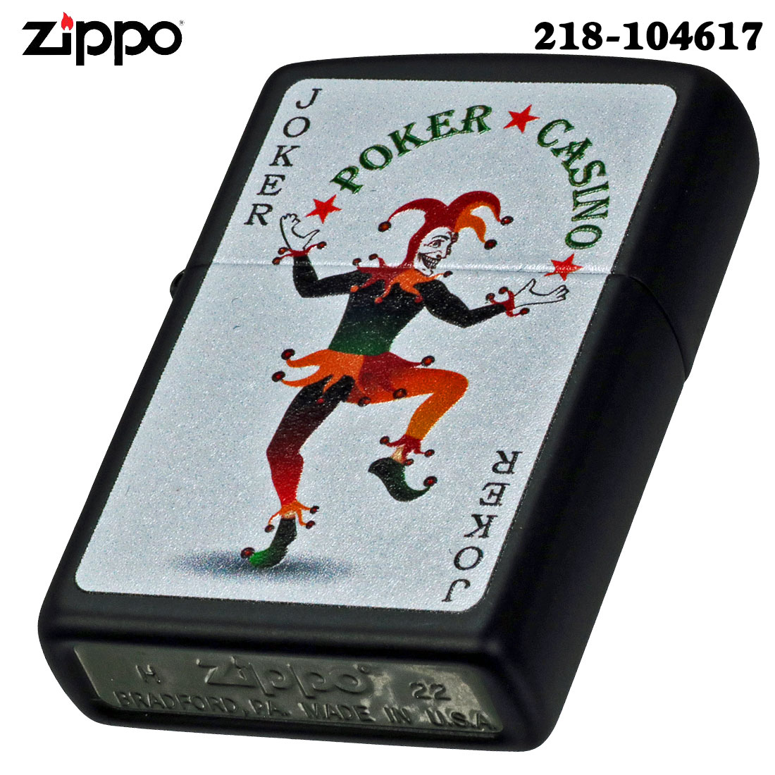 zippo(ジッポー) Joker Card ブラックマット ジョーカー 2023モデル Z218-104617 トランプ　CASINO メンズ  おしゃれ ギフト 送料無料 （ネコポス対応）