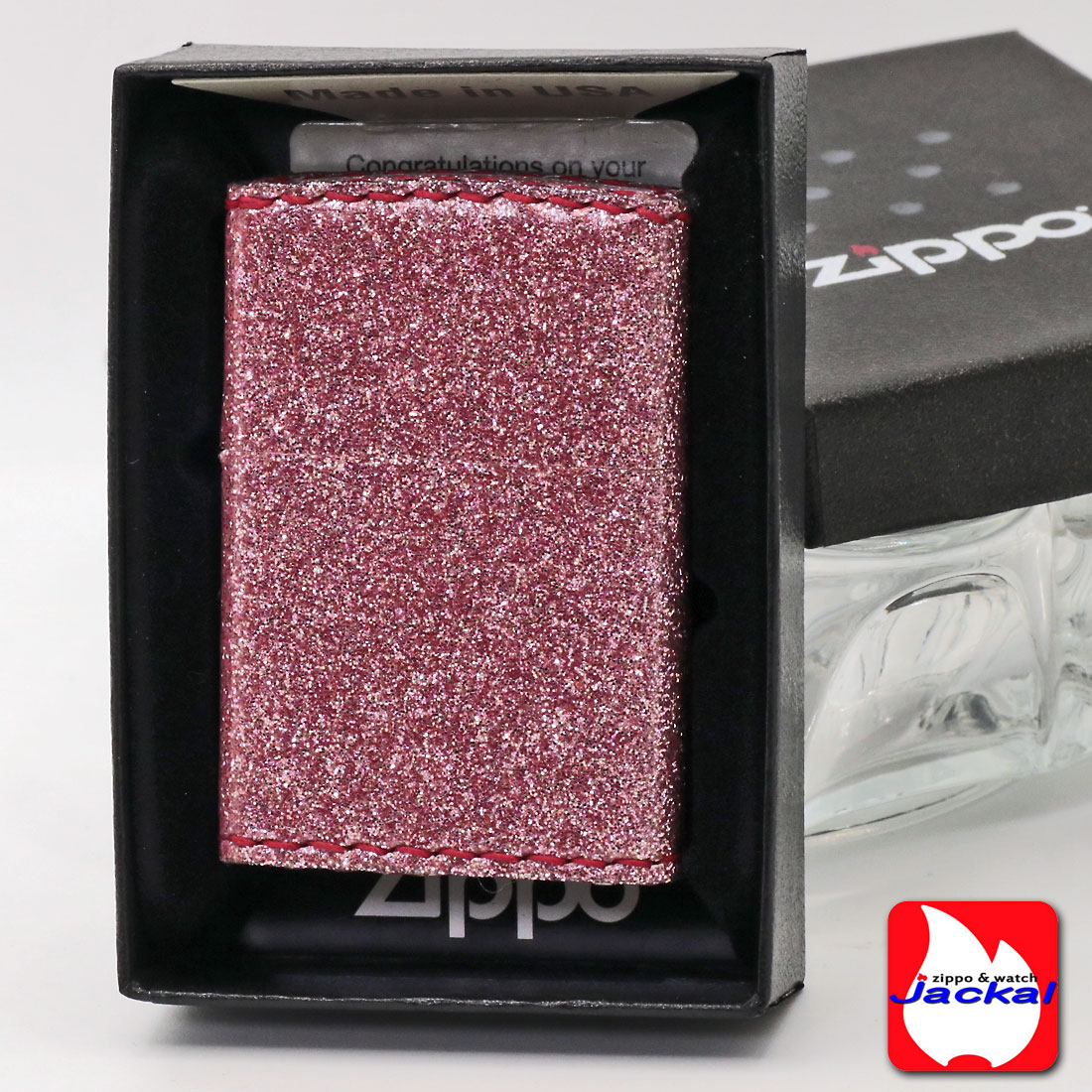 zippo ジッポーライターグリッター カラー Glitter color ピンク ZSGL-PK 美しい 華やか プレゼント 送料無料 ネコポス可の画像