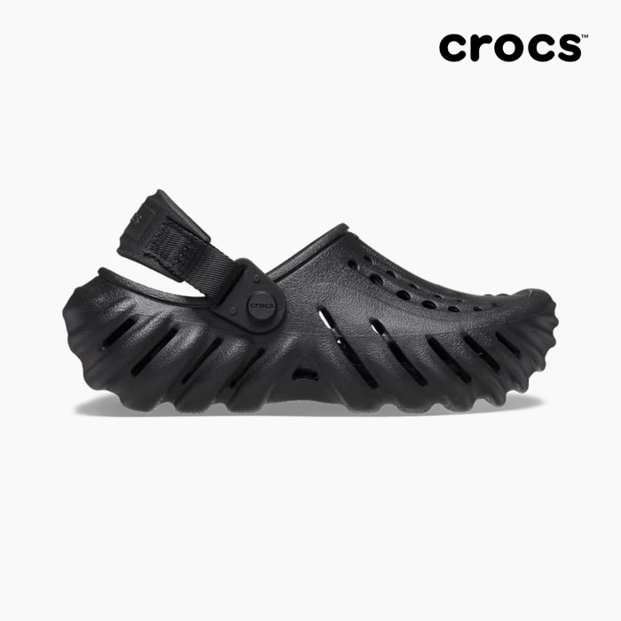 毎日発送 クロックス サンダル キッズ エコークロッグ CROCS KIDS ECHO CLOG BLACK 208190 001 ボーイズ ガールズ 黒 サポ 軽量の画像