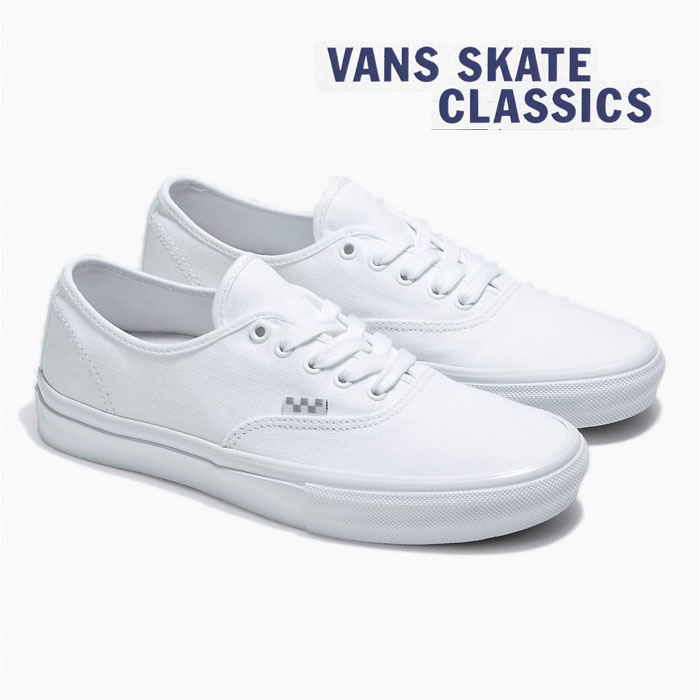 バンズ スケート オーセンティック VANS SKATE AUTHENTIC VN0A5FC8W00 メンズ ヴァンズ スニーカー スケシュ−  SKATEBOARDING 白 キャンバス プロ PRO US企画