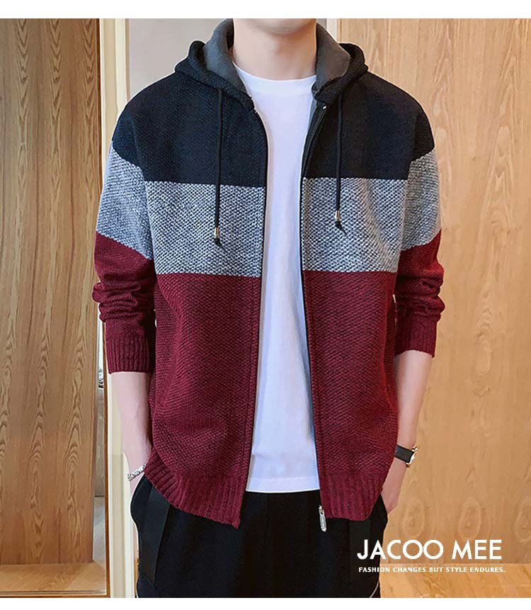 ジャケット メンズ マウンテンパーカー 裏起毛 カーディガン 帽子付き アウター ニットジャケット ボーダー 厚手 防寒トップス秋冬 送料無料 マウンテンパーカー サイズ L Www Nawabbuzz Com