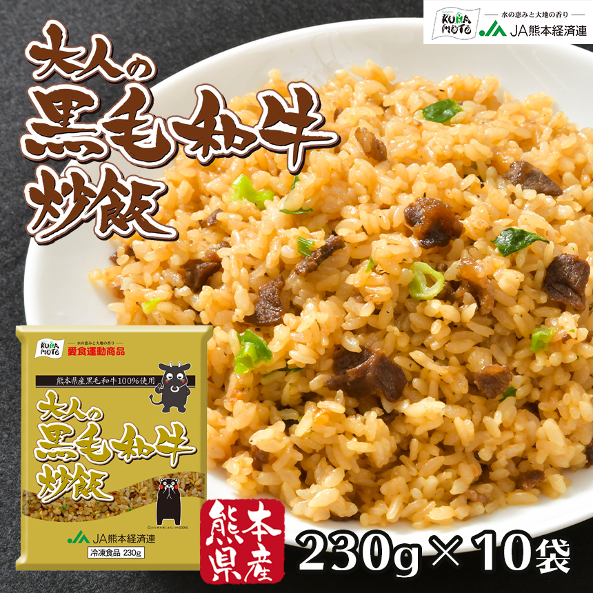 国産素材 冷凍炒飯 大人の黒毛和牛炒飯 230g×10袋 こだわりバラエティ
