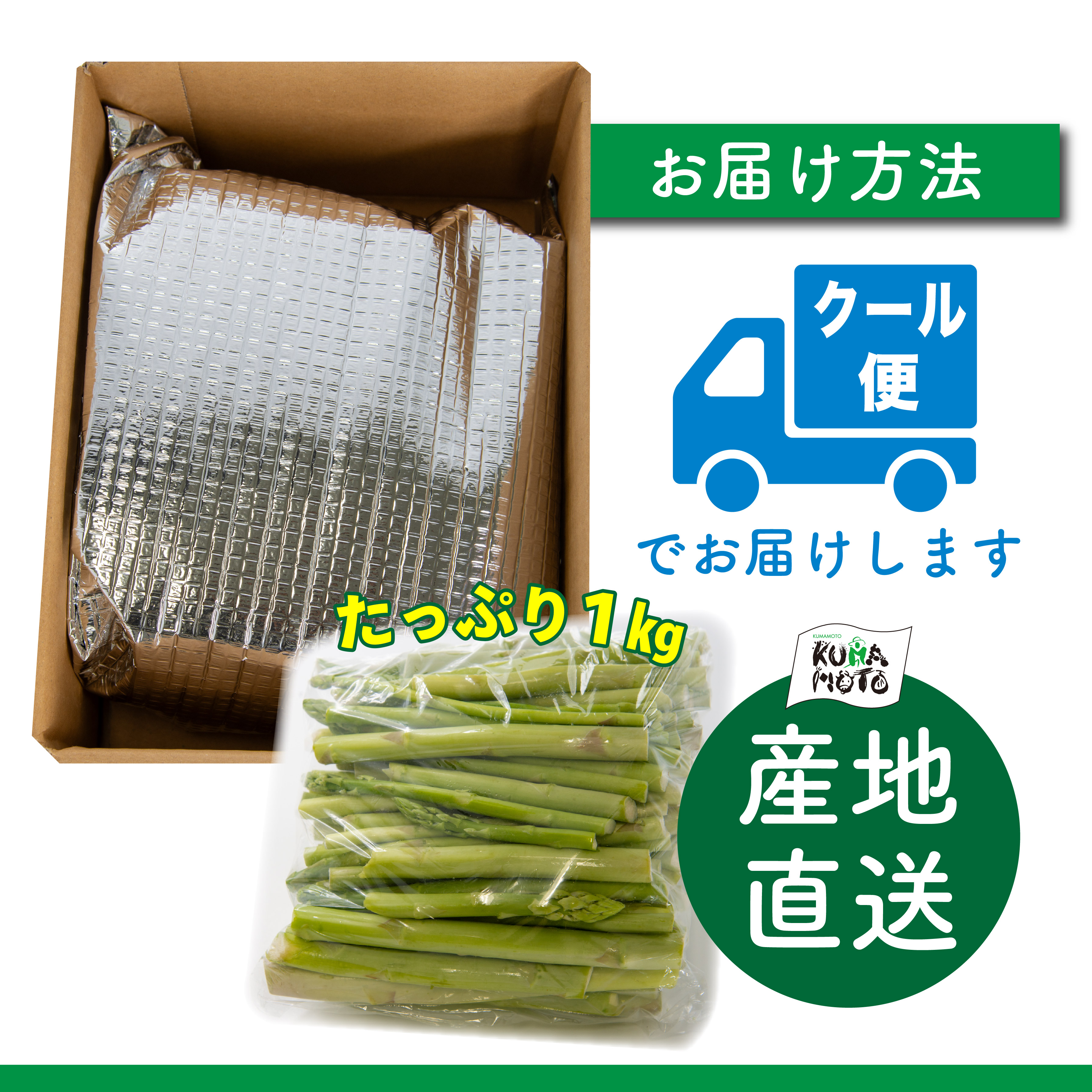 熊本県産アスパラガス 訳あり 1kg 規格外 冷蔵 クール便 数量限定 お
