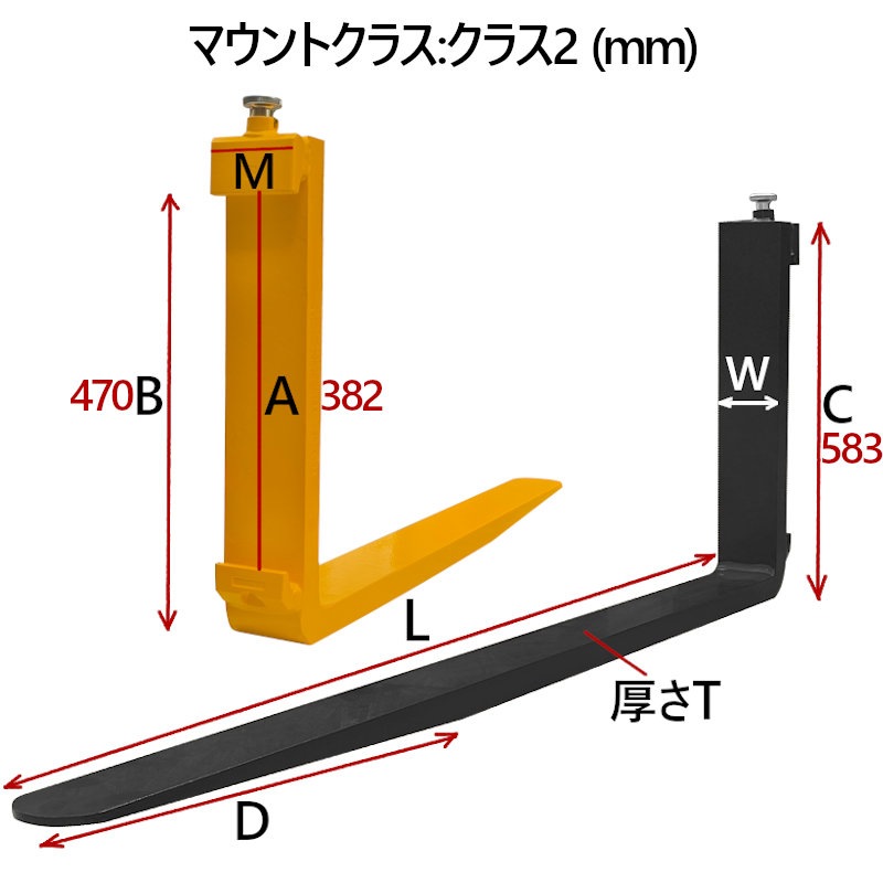 送料無料 フォーク 爪 フォークリフト用フォーク 標準フォーク 2本セット 長さ約1370mm 幅約120mm 厚さ約40mm 荷重約2.5T :  fork25or-1370 : 雀華ヤフー店 - 通販 - Yahoo!ショッピング