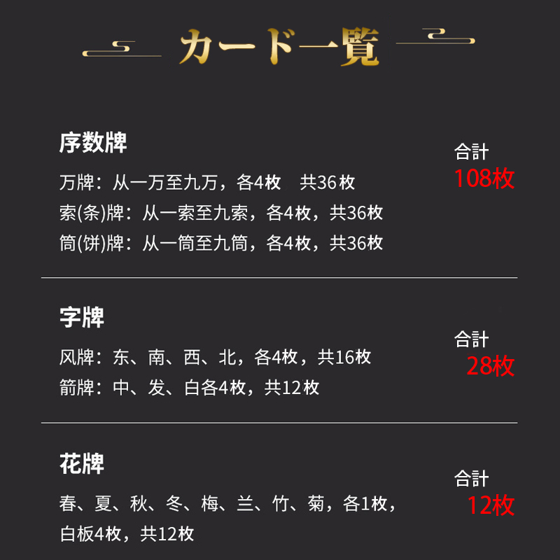 麻雀牌柄カード,トランプ,ポーカーカード