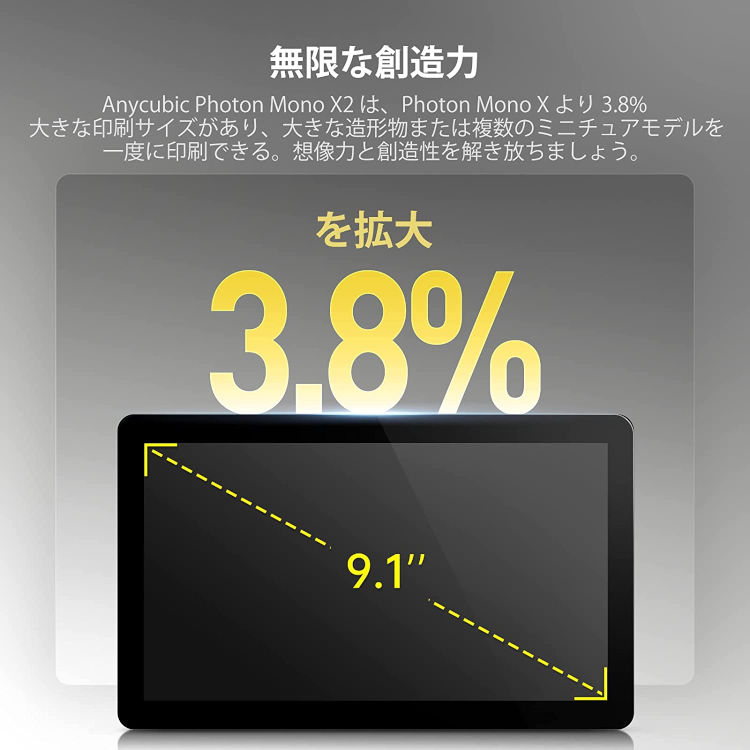 一部予約3Dプリンター 光造形 Photon ANYCUBIC社 高精度 X2 Mono 造形