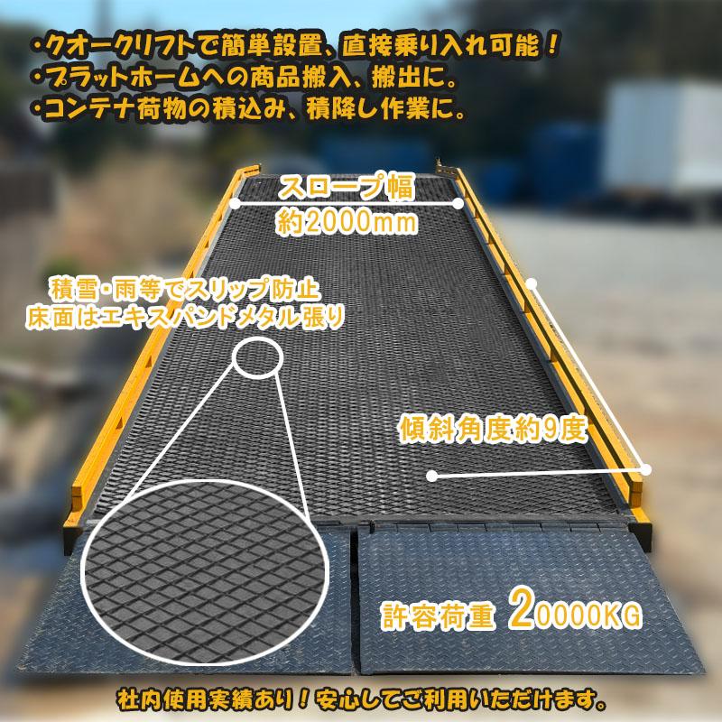 コンテナスロープ コンテナ積込み 積み下ろし 耐荷重20t デバンニング