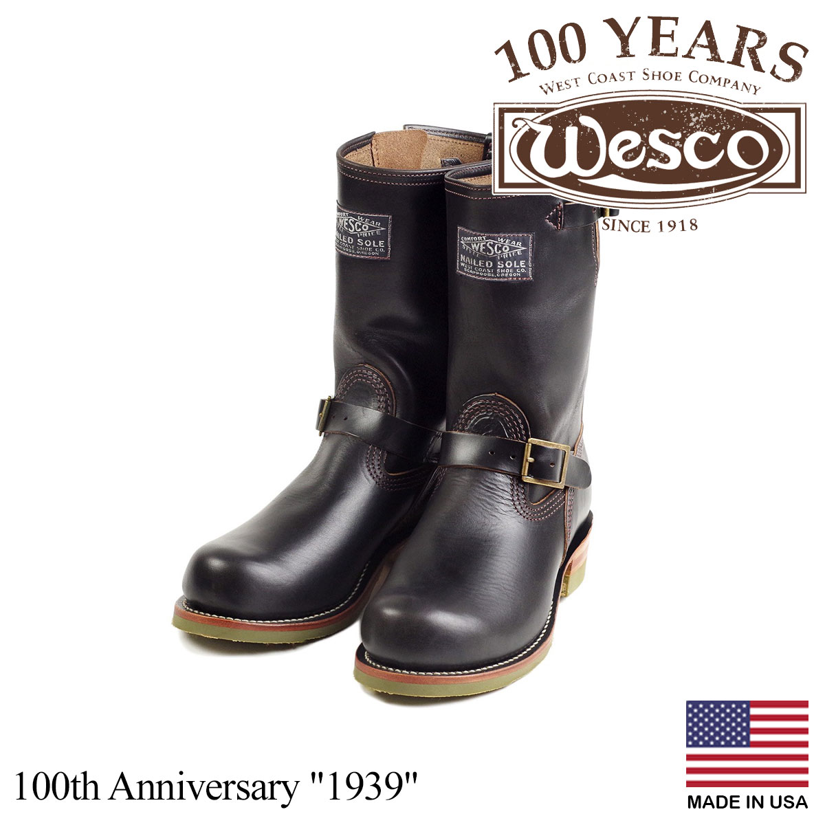 ウェスコ　Wesco #1939 100周年記念 エンジニアブーツ ブラックホースハイド ウエスコ アメリカ製 米国製 限定 ホーウィン
