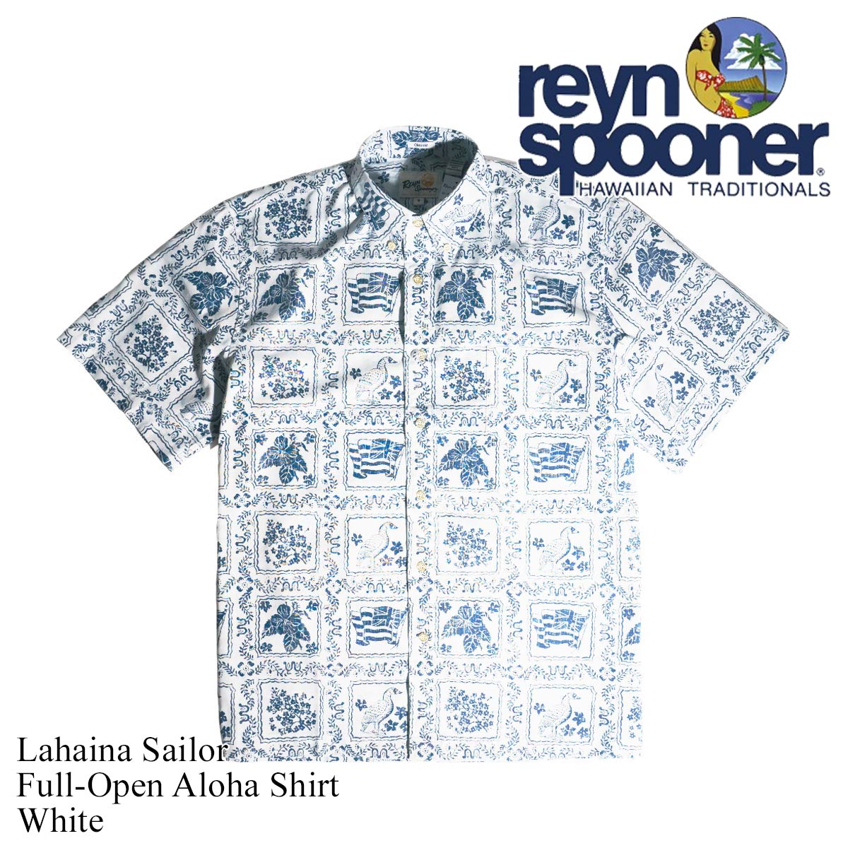 レインスプーナー REYN SPOONER 半袖 アロハシャツ フルオープン ラハイナセイラー アジア製 LAHAINA SAILOR