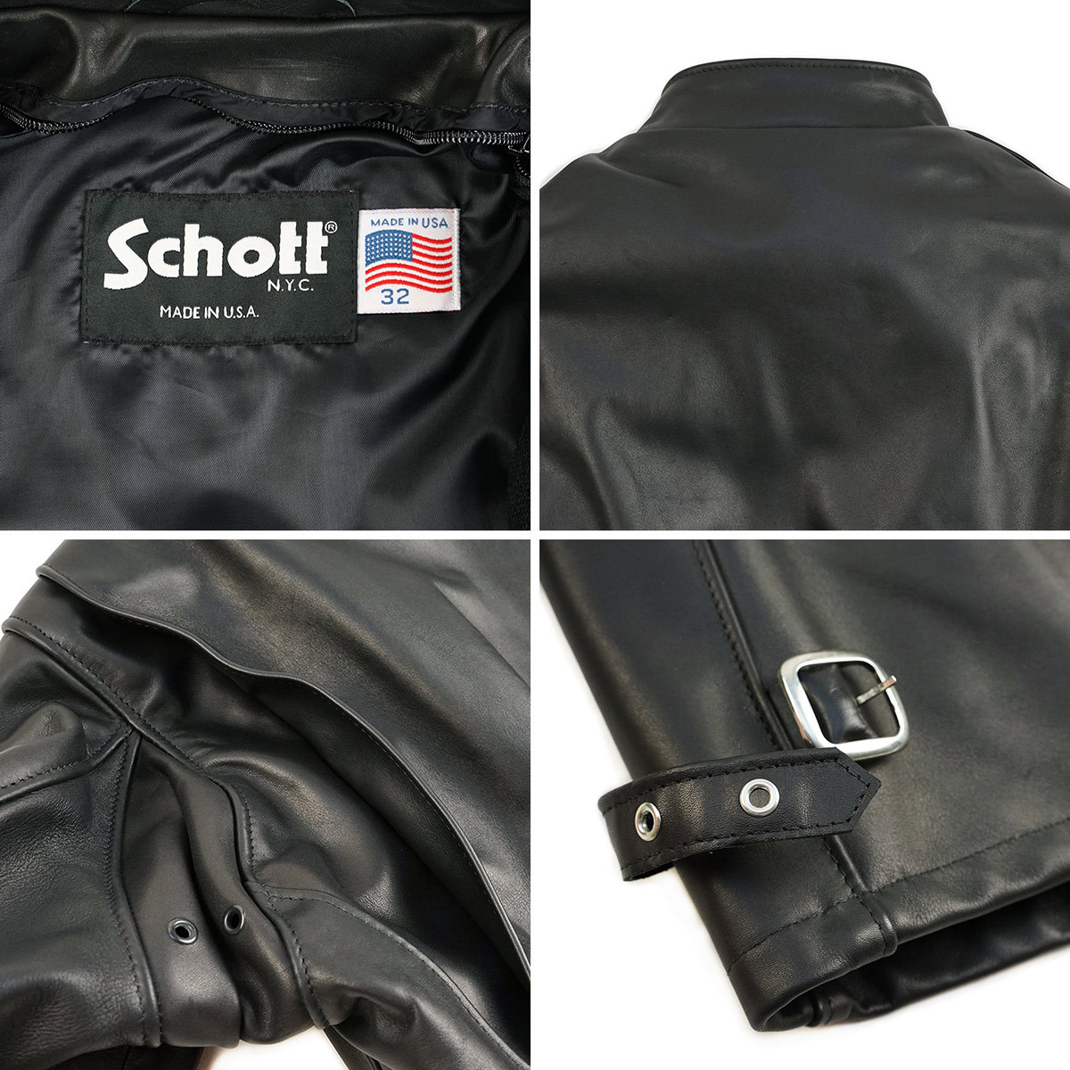 ショット SCHOTT 141 シングルライダース ブラックアメリカ製 米国製 