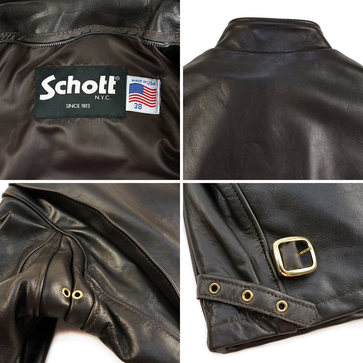 ショット SCHOTT 141 シングルライダース ブラウンSINGLE RIDERS BROWN