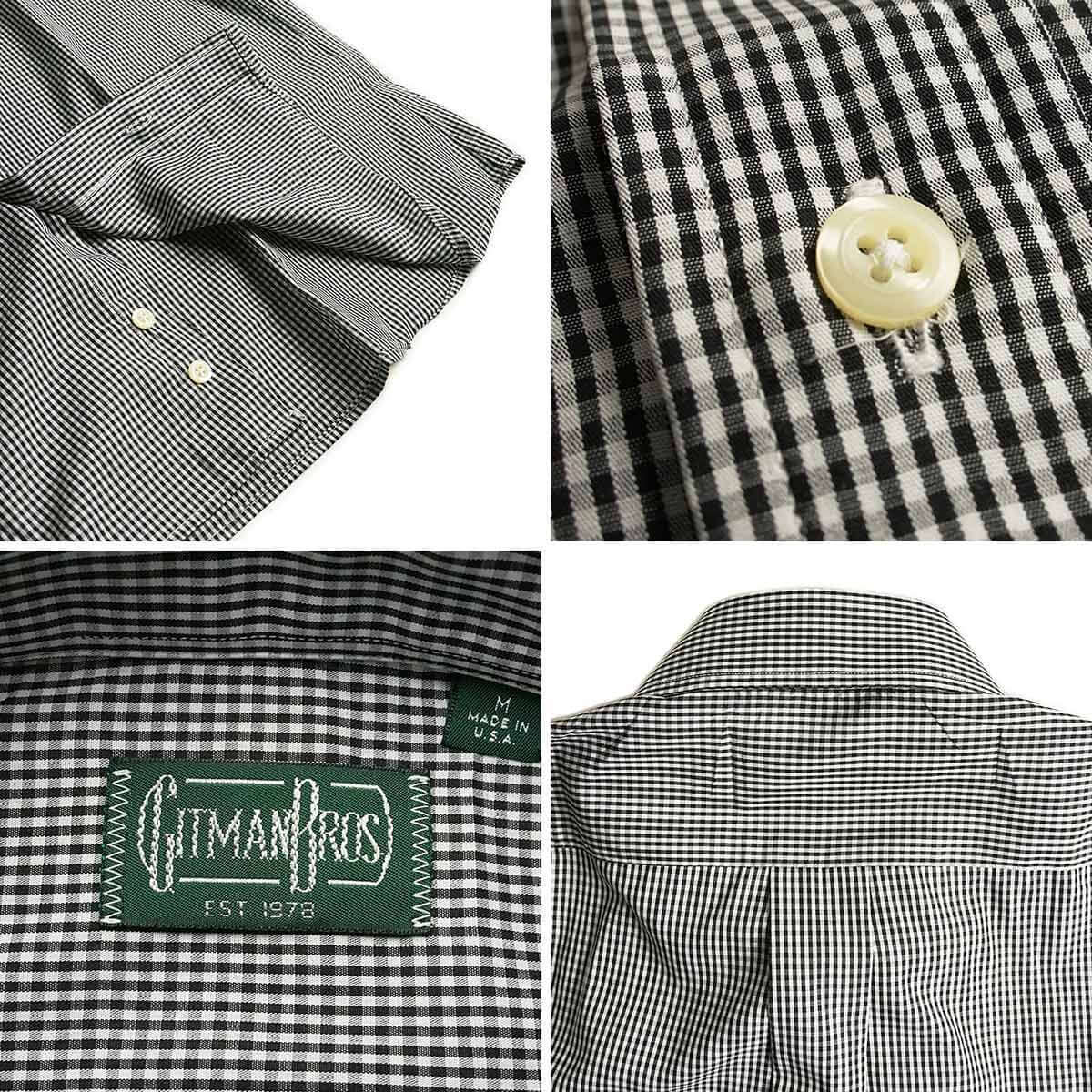 ギットマン ブラザーズ Gitman Bros. ギンガムチェック ボタンダウンシャツ ブラック/ホワイト アメリカ製 米国製 GINGHAM  CHECK B.D. SHIRT 長袖