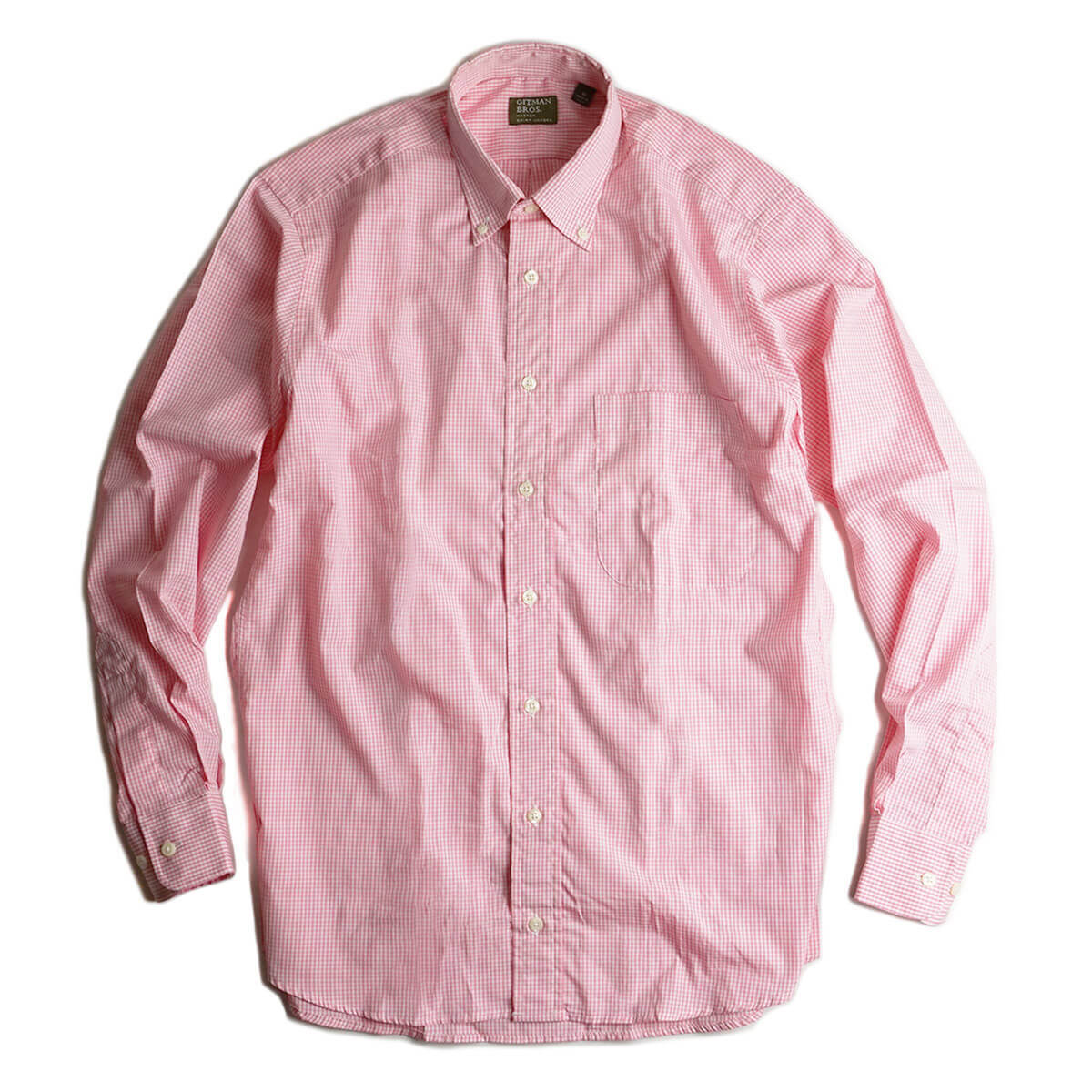 ギットマン ブラザーズ Gitman Bros. ギンガムチェック ボタンダウンシャツ ピンク/ホワイト アメリカ製 米国製 GINGHAM  CHECK B.D. SHIRT 長袖