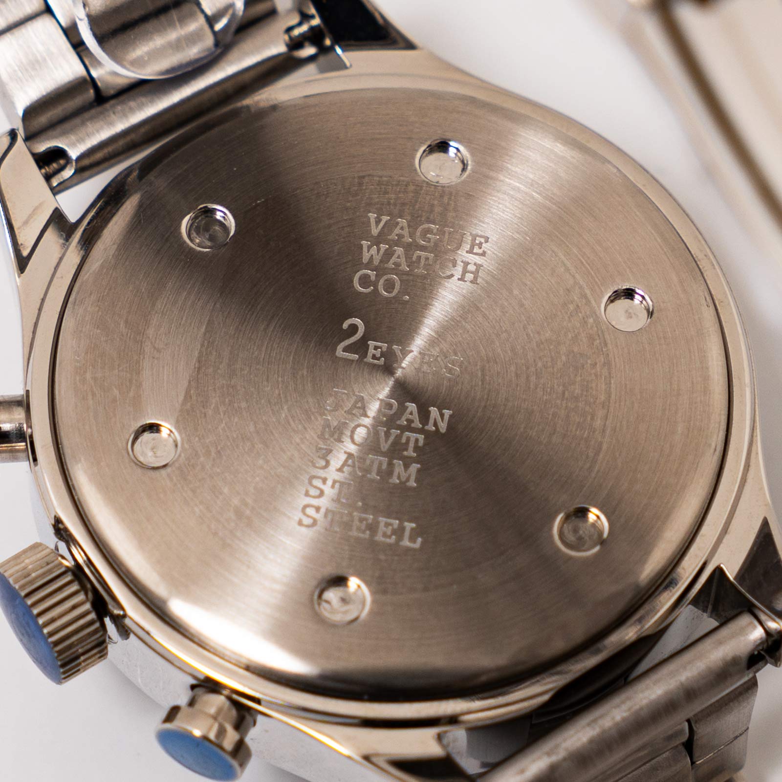 ヴァーグウォッチ VAGUE WATCH CO. クロノグラフ ツーアイズ AG ｜ 腕時計 クォーツ ステンレス 38mm 日本製ムーブメント シルバーの画像