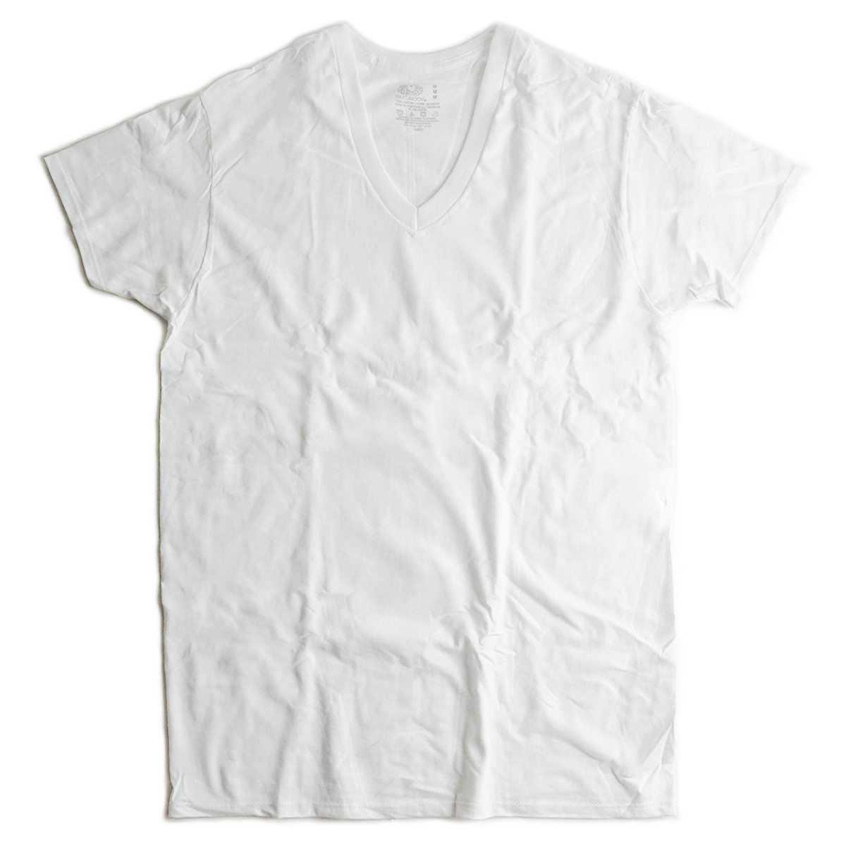 Amazon | [フルーツオブザルーム] Vネック Tシャツ ホワイト 6枚