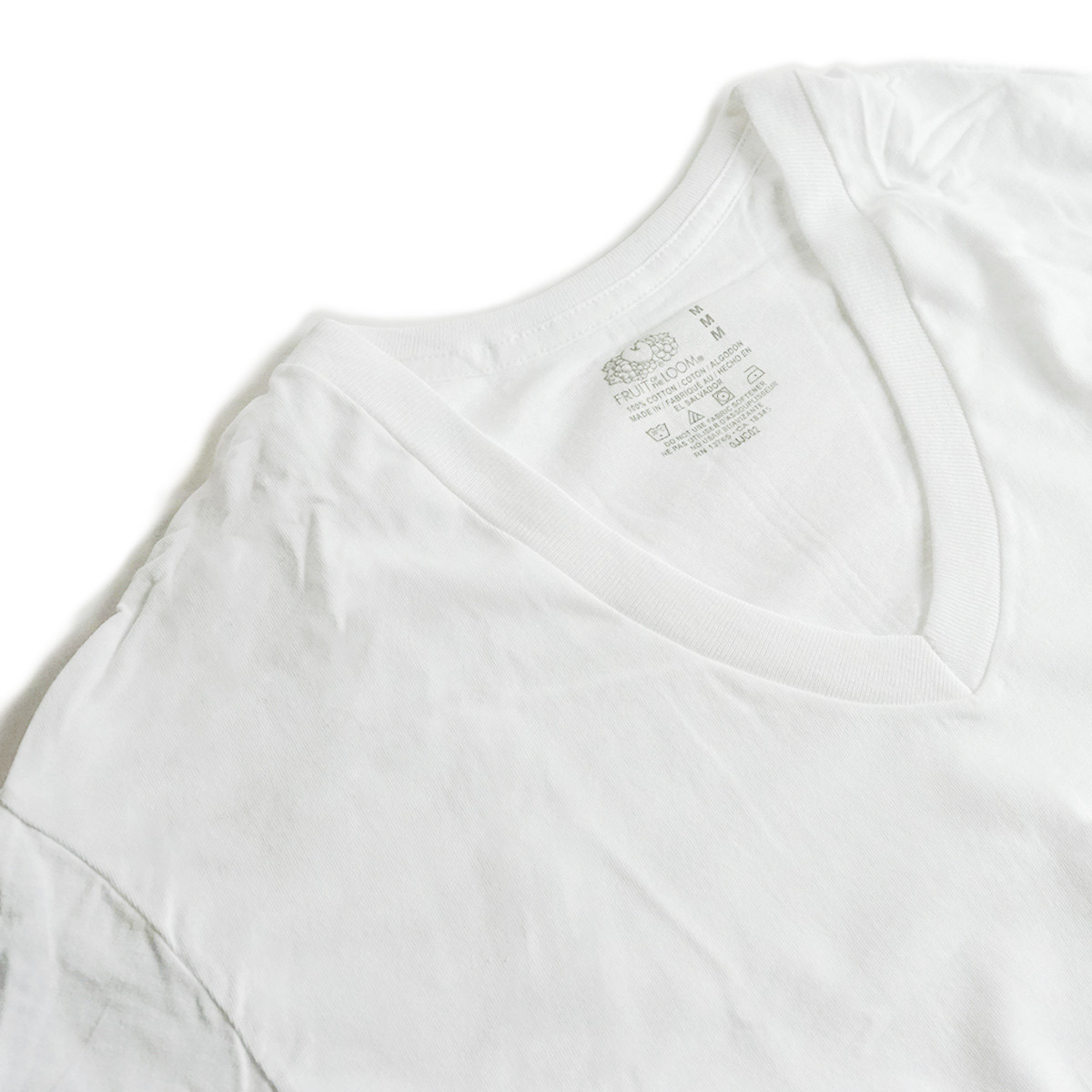 【返品不可】フルーツオブザルーム FRUIT OF THE LOOM 3パック Vネック Tシャツ メンズ ホワイト 3PACK V-NECK WHITE 無地 ｜ 定番 半袖 丸胴 パックTシャツ 3｜jalana｜04