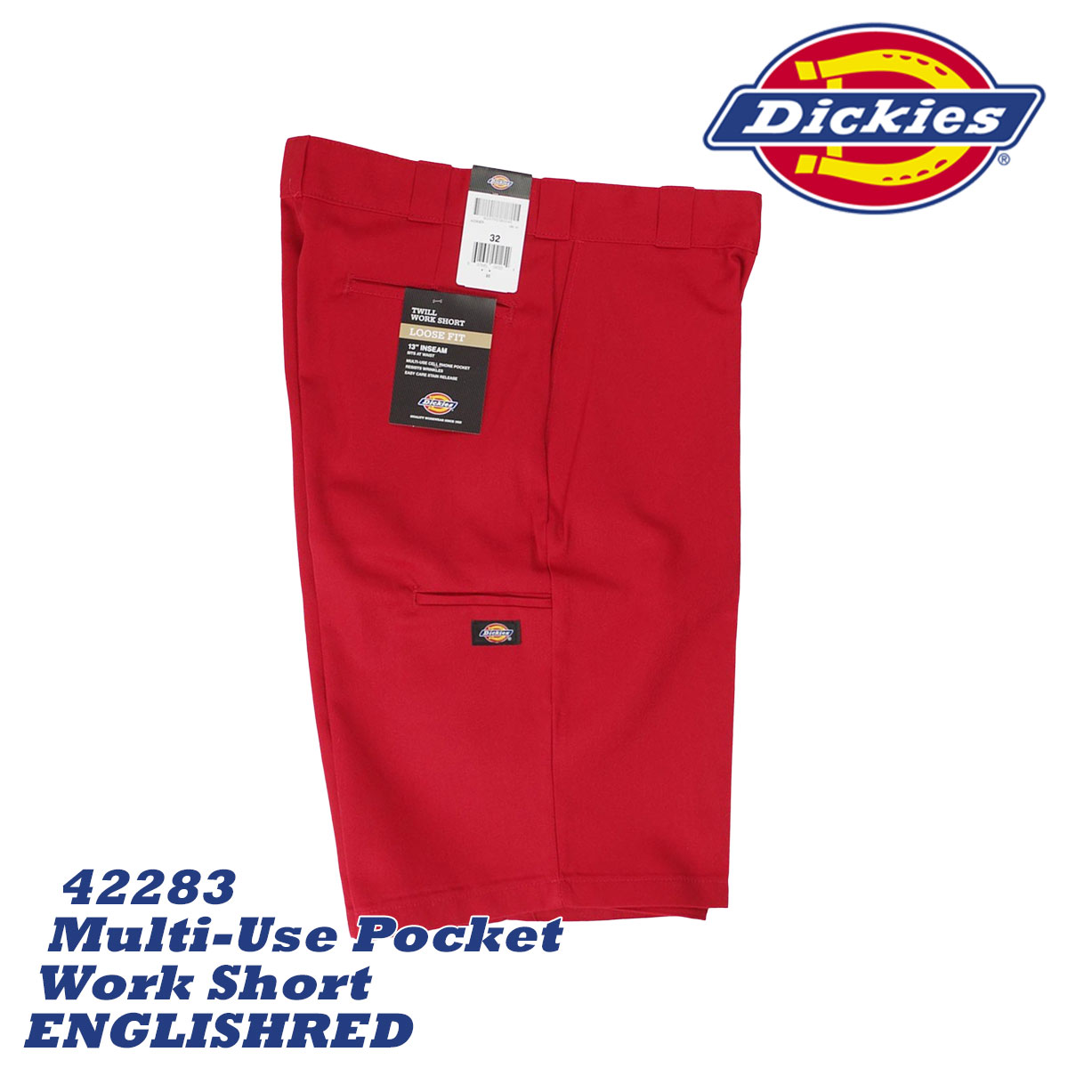 ディッキーズ Dickies 42283 13インチ セルフォンポケット ワークショーツ ｜ メンズ ハーフパンツ ルーズフィット ショートパンツ  USAライン 定番 シワや汚れ