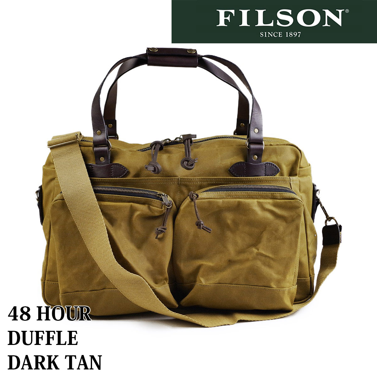 フィルソン FILSON 48アワー ダッフルバッグ ｜ メンズ ボストンバッグ ショルダーバッグ 鞄 かばん 48-HOUR DUFFLE  15オンスオイルドキャンバス ブライドルレザ