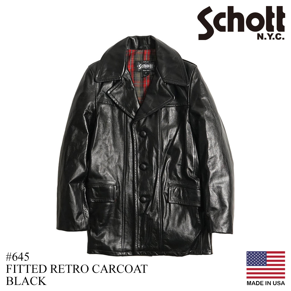 ショット SCHOTT 645 カウハイド レトロ カーコート アメリカ製 米国製