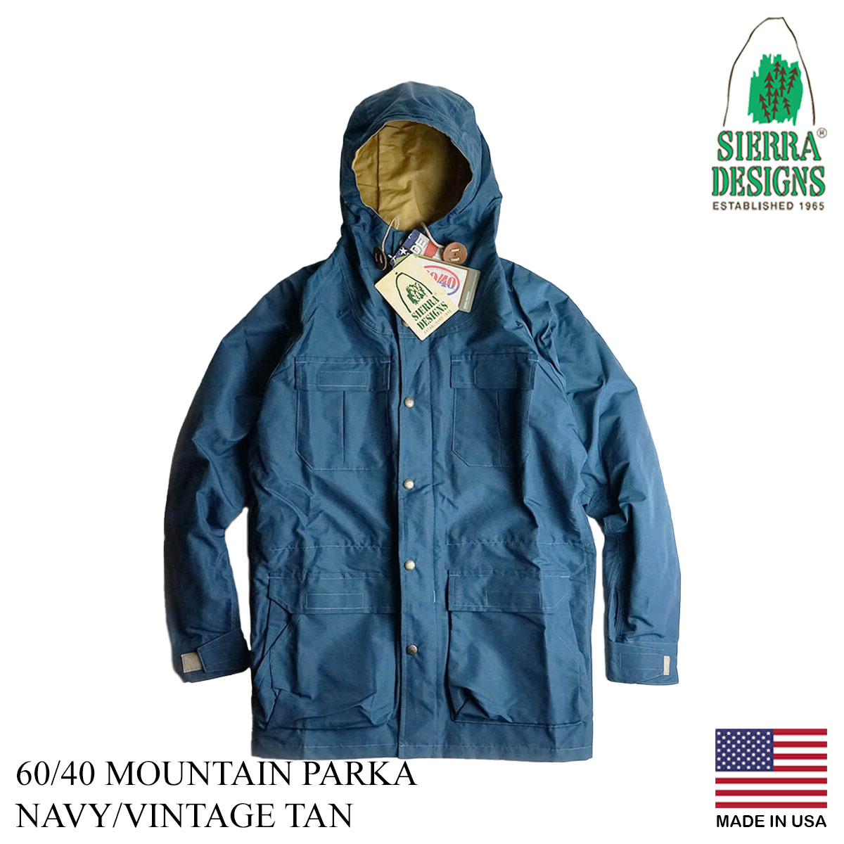 シェラデザインズ SIERRA DESIGNS 60/40 マウンテンパーカー ｜ MOUNTAIN PARKA メンズ ロクヨン マンパ 定番  アメリカ製 MADE IN USA ラグランスリーブ アウト