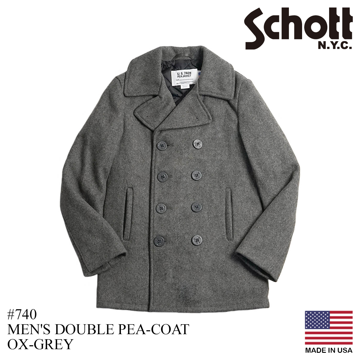 Schott 740N PEA ジャケット Pコート ピーコート 42サイズ