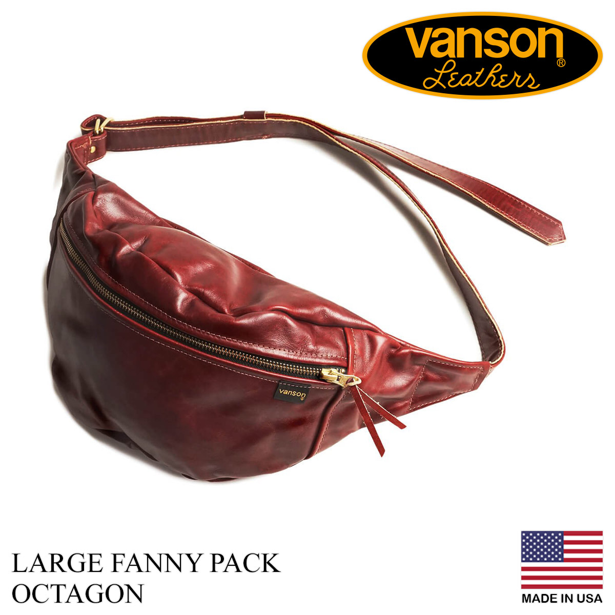 バンソン VANSON レザー ポーチ ラージ ファニーパック オクタゴンLARGE FANNY PACK