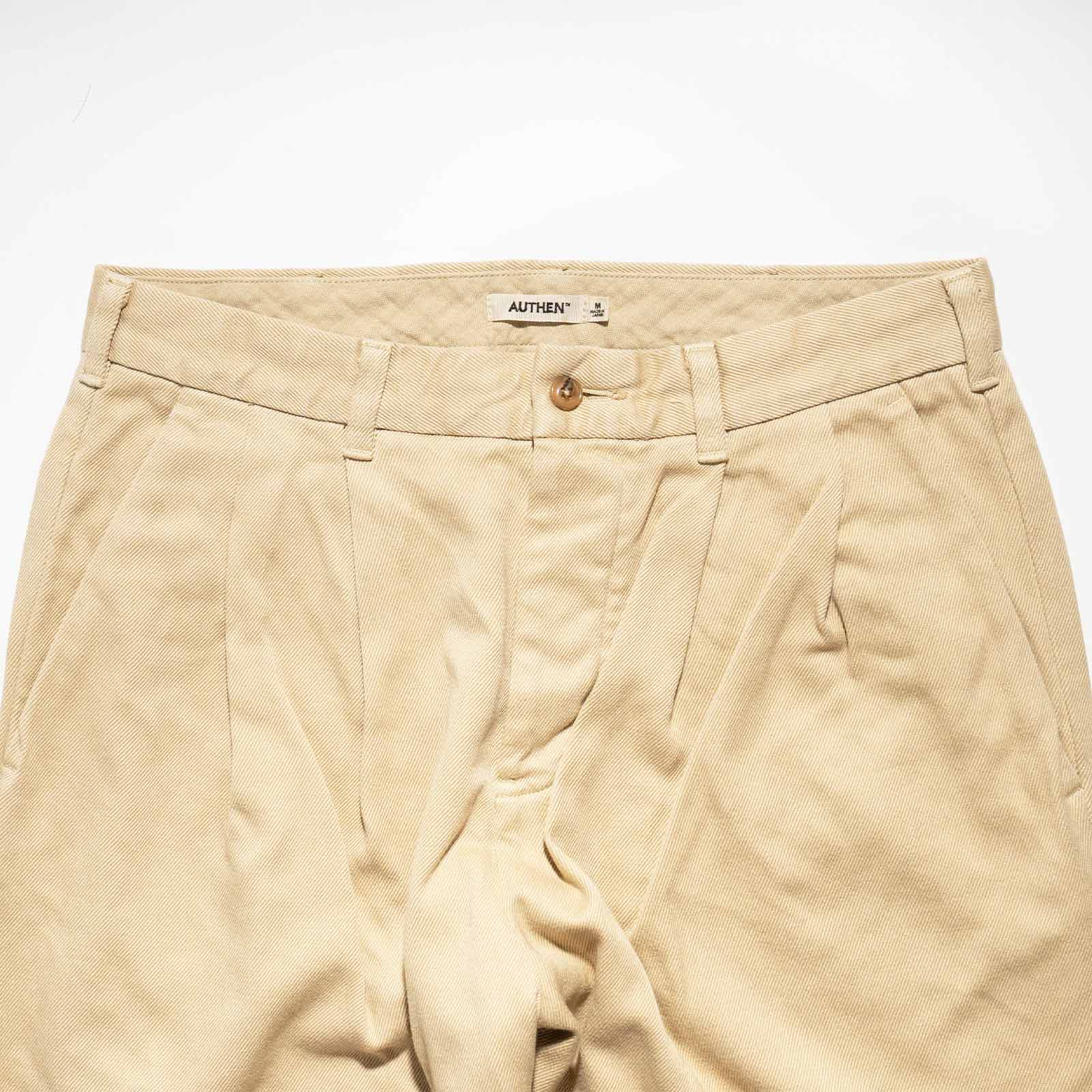 オーセン AUTHEN シルクナイズド チノ トラウザーズ ベージュ AUT
