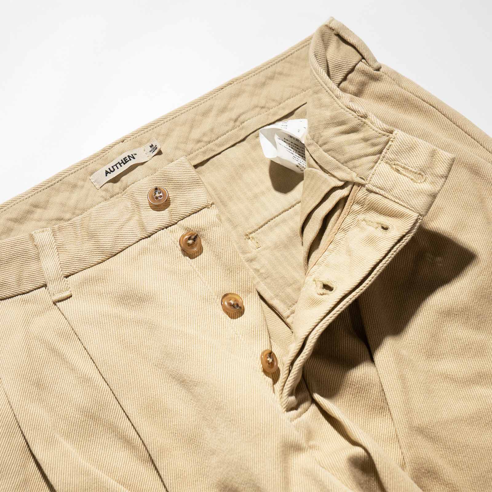 オーセン AUTHEN シルクナイズド チノ トラウザーズ ベージュ AUT